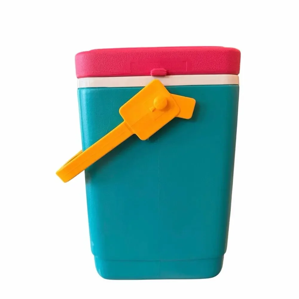 Vintage 1989 Igloo 24 Picnic Cooler Teal Pink Sunset Palm Tree Retro 80s 90s